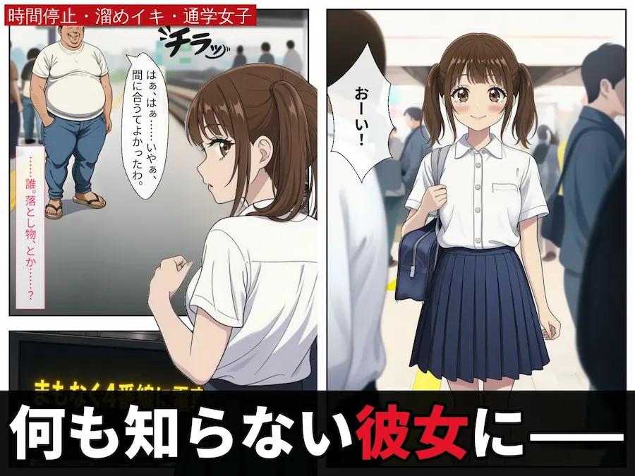 時間停止で溜めイキ、人前で解除。〜朝の通学女子編〜 無料サンプル1