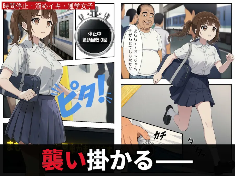 時間停止で溜めイキ、人前で解除。〜朝の通学女子編〜 無料サンプル3