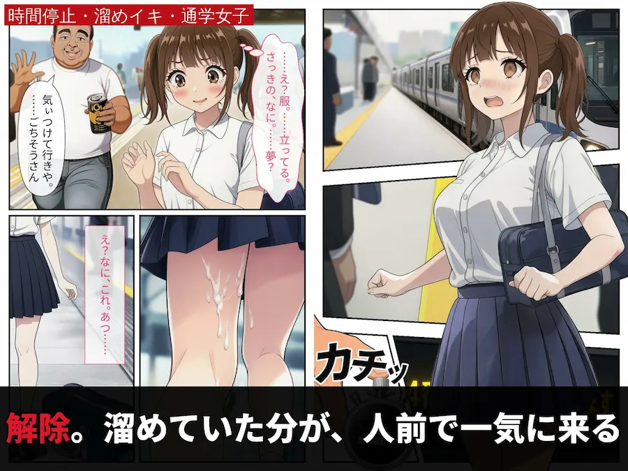 時間停止で溜めイキ、人前で解除。〜朝の通学女子編〜 無料サンプル6