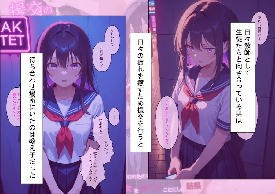 援交の待ち合わせ場所に担当する教え子が待っていました 無料サンプル2