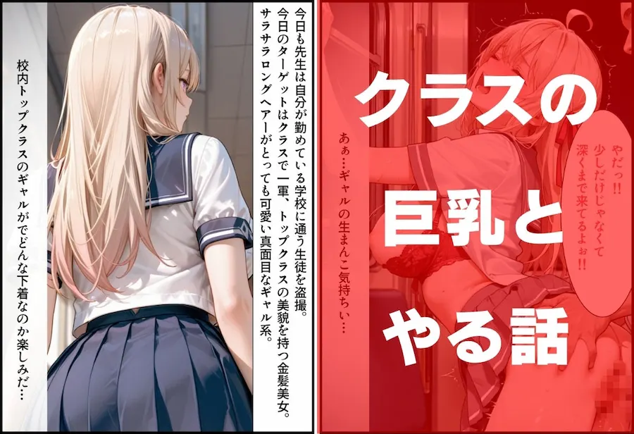 金髪ギャル系女子校生 内緒のパパ活プレイ 〜校内盗撮から、プール、帰路の電車で中出しまで〜 無料サンプル1