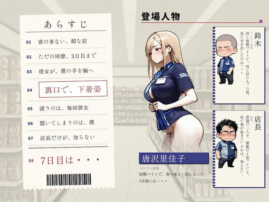 コンビニ店員が同僚の僕と、店長にバレずにSEXしまくる7日間 無料サンプル1