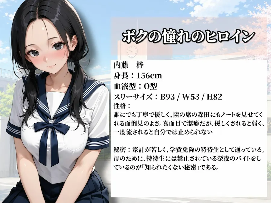 童貞のボクが大好きな優等生ヒロインを目の前で校長に弱みを握られNTRされた話〜内藤 梓編〜初めての告白〜 無料サンプル1