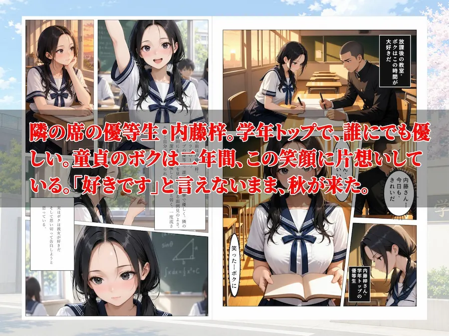 童貞のボクが大好きな優等生ヒロインを目の前で校長に弱みを握られNTRされた話〜内藤 梓編〜初めての告白〜 無料サンプル2