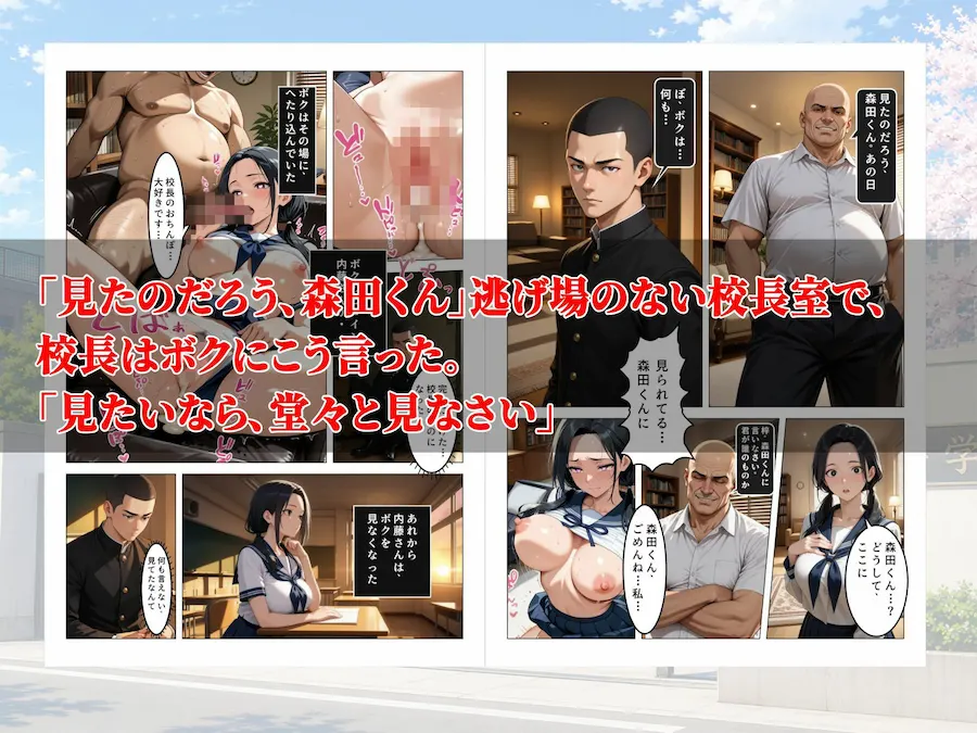 童貞のボクが大好きな優等生ヒロインを目の前で校長に弱みを握られNTRされた話〜内藤 梓編〜初めての告白〜 無料サンプル8
