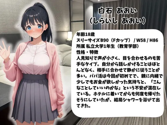 処女だったのに・・・初めてのパパ活で中出しされました巨乳女子大生 あおいちゃん 無料サンプル1