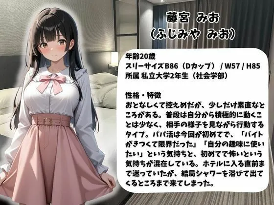 処女だったのに・・・初めてのパパ活で中出しされました巨乳女子大生 みおちゃん 無料サンプル1