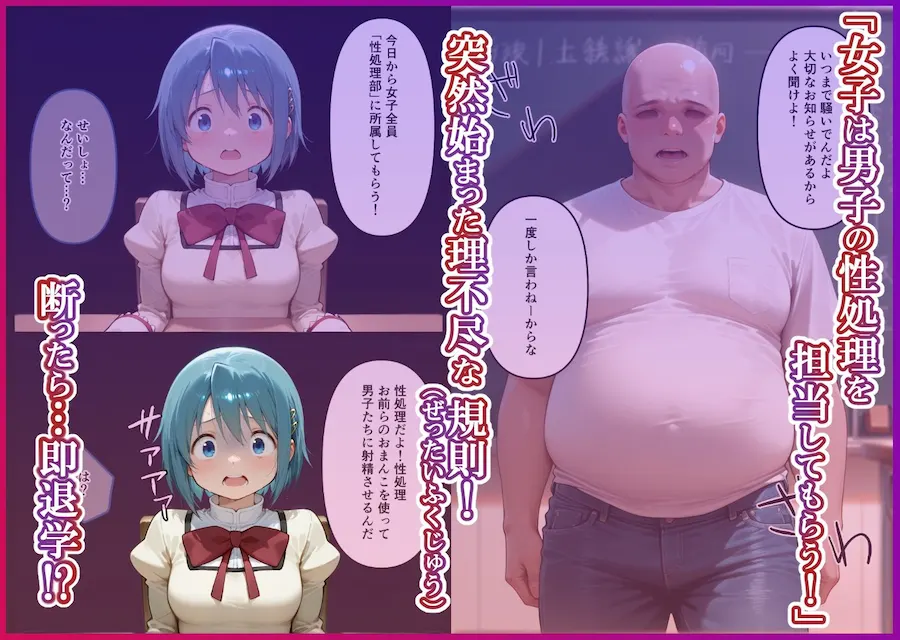 S○Xしないと即退学？ 今日から全員強●性処理部 中出しでご奉仕ポイント大量GET快楽堕ち凌●学園 まど〇ギ編 無料サンプル1
